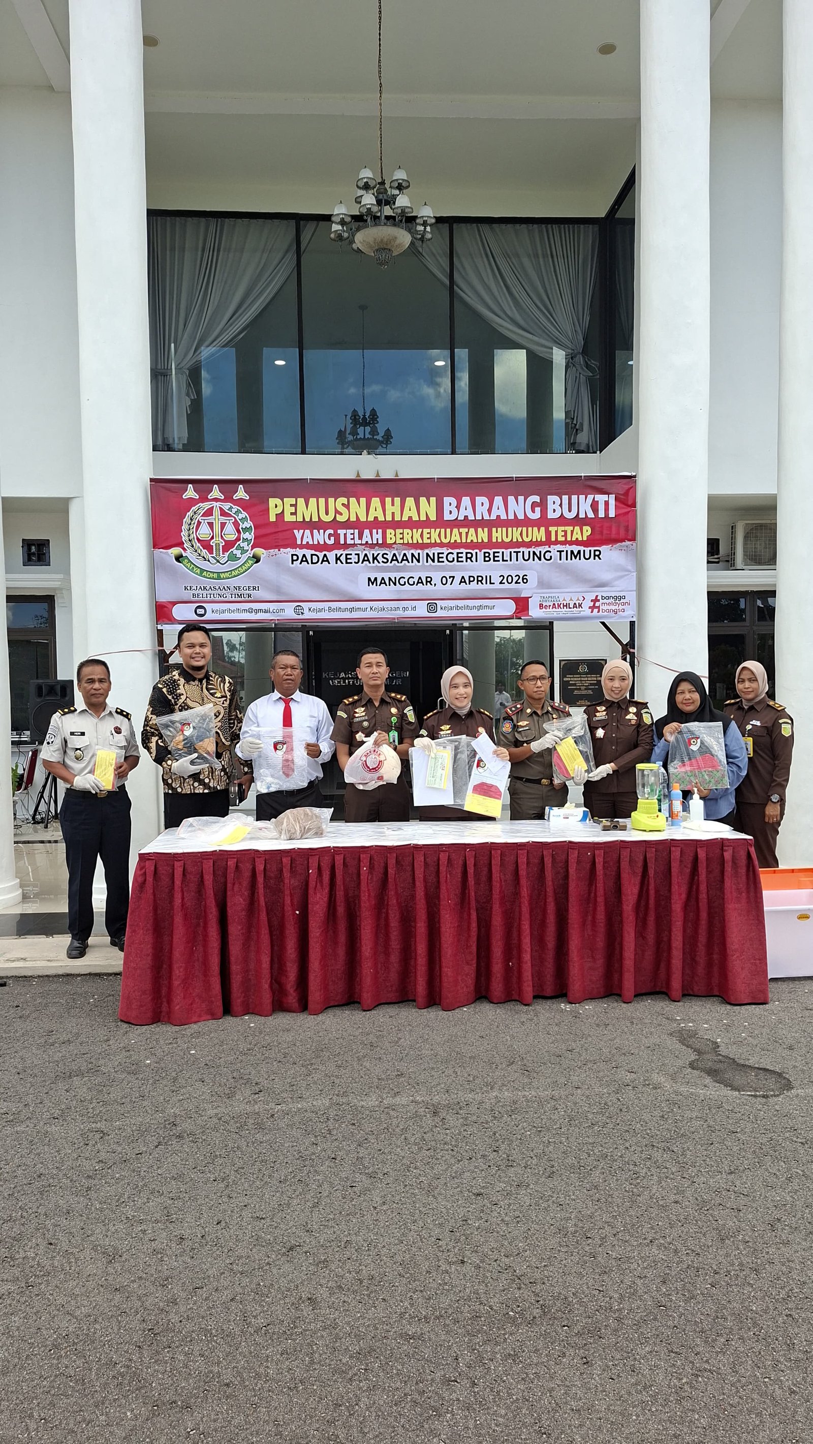 Lapas Tanjung Pandan Hadiri Pemusnahan Barang Bukti Inkracht, Wujud Sinergi Penegakan Hukum